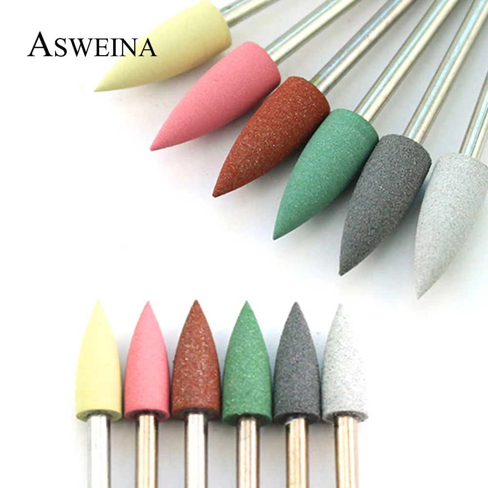 

6pc/Set Nail Drill Silicone Milling Cutter Mix Color Rotary Burr Bits Cuticle Clean Pedicure Manicure Machine Accessories Tools