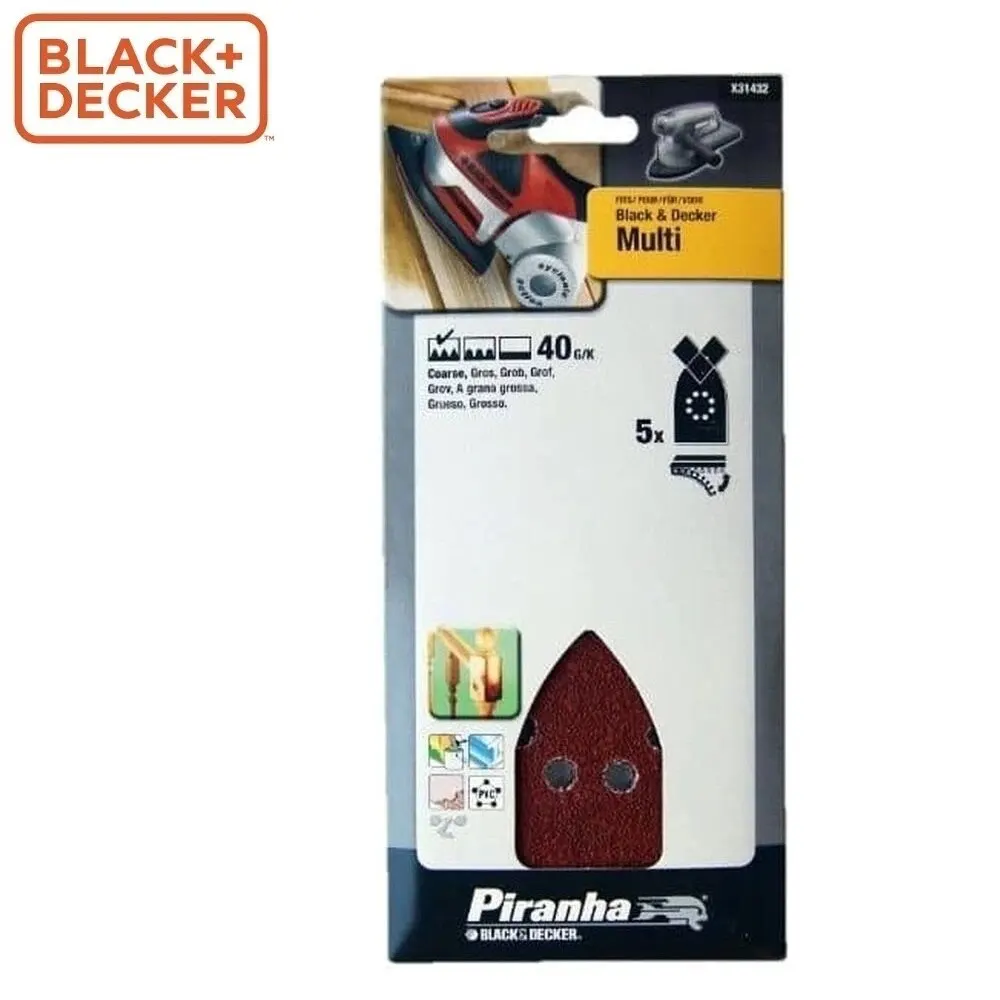 Шлифовальный материал BLACK+DECKER X31432-XJ 40P для дерева ПВХ металла. 5 шт | Инструменты
