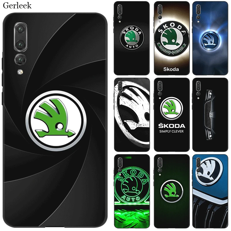 

Silicone Phone Case For Huawei Y5 Y6 Y7 Y9 Prime Mate 30 20 10 Nova 5i 2i 2 3 3i 4 Pro Lite Bag Cover Skoda Car Logo Bag