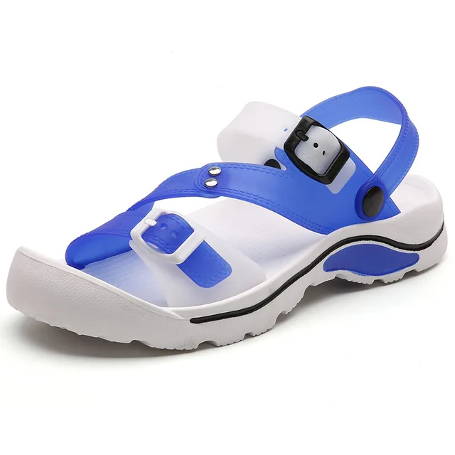 2021 Fashion Women Sandals Beach Shoes Summer New Designer Casual Slippers Ladies Platform Breathable Zapatos Casuales De Mujer White Blue G-111