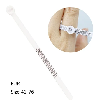 

Plastic Ring Sizer Measuring Tool With 5X Magnifier Clear Scale Ring Measurers 83XF