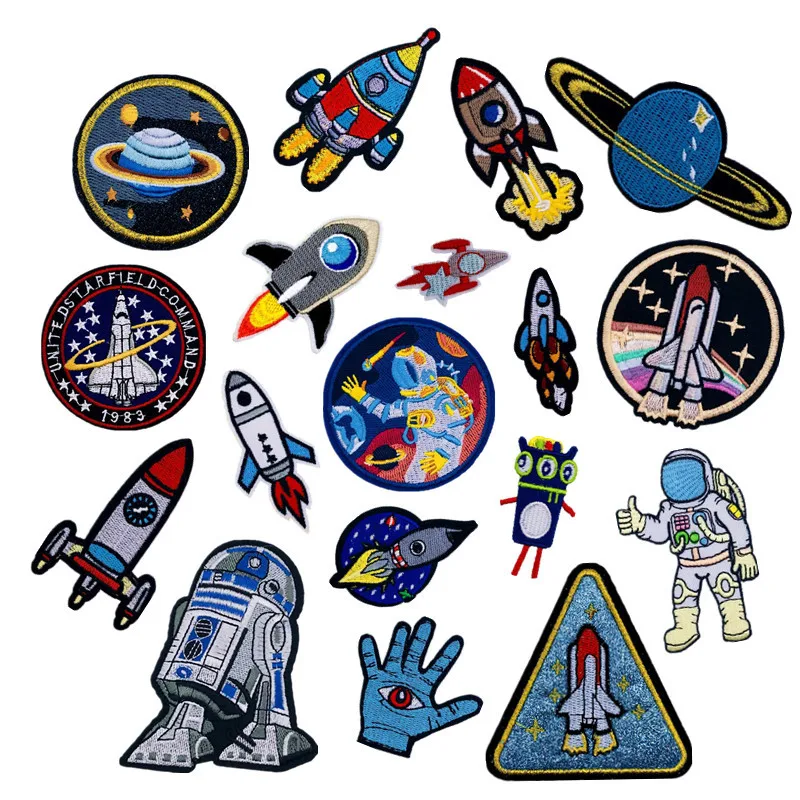 

Space UFO Patch for Clothing Iron on Embroidered Sew Applique Cartoon Patch Fabric Badge Garment DIY Apparel Accessories