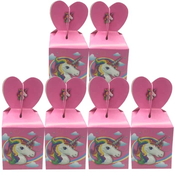

Unicorn Birthday Party Paper Gift Box Candy Chocolate Bags 1st Kids Birthday Party Decorations Gift Bags Baby Shower Supplies