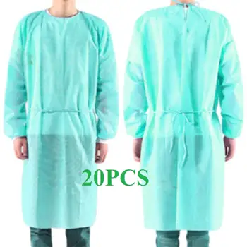 

20pcs/lot Disposable Gown Non-woven Suit Apron Bandage Coveralls Work Clothing Anti Infection Capes Clothes Dropshipping