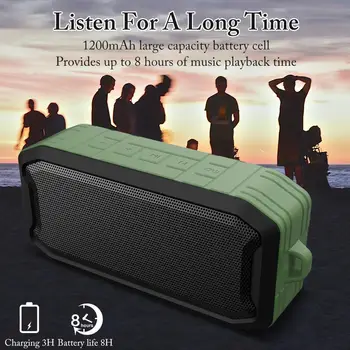 

M3 TWS 3D Stereo FM TF Card USB Interface Mini Wireless Bluetooth 5.0 Speaker IPX7 Waterproof 1200mAh Large-capacity Battery