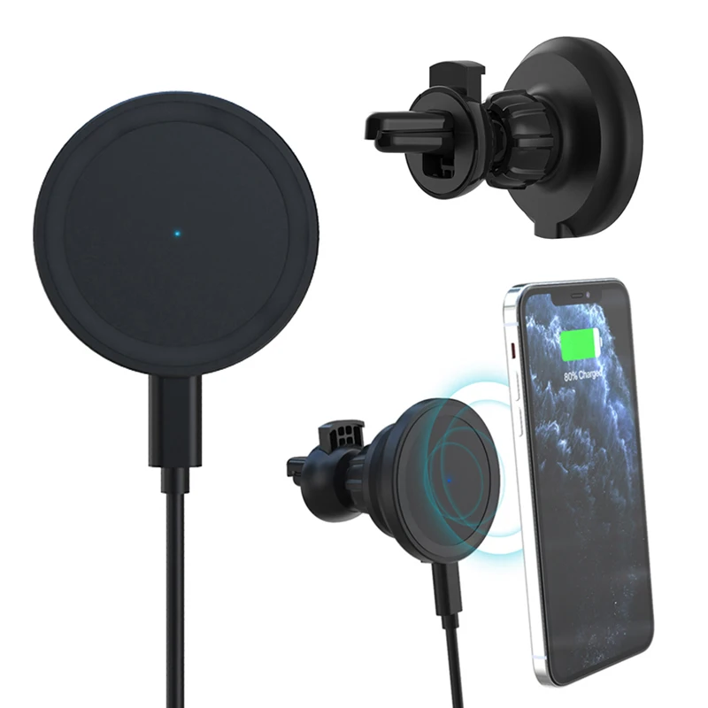 Car Phone Holder Magnetic Wireless Charging For iPhone 12 ProMax Mini 15W Qi Fast Charger For Magsafe Charger Strong Adsorption