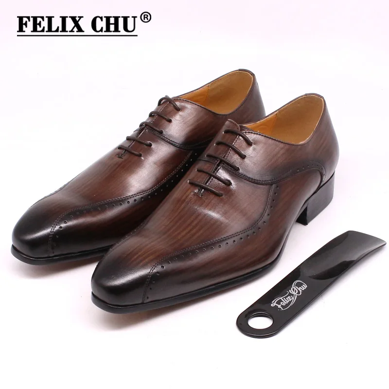 Men's Oxfords Leather Shoes Pointed Toe Business Dress Formal Office Work Coffee 