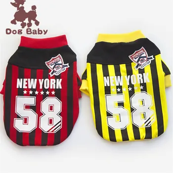 

Dogs Casual Pet Super Dog Clothing Small Striped Cute Costume French Bulldog Soft Sweatshirt Spring Summer Red Girl Collar Perro