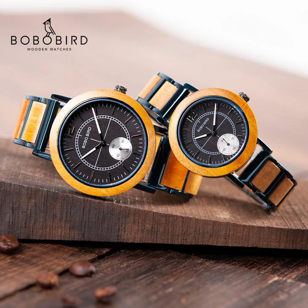 Wood Watch Customized Bobo Bird Gift Second-Dial Women Lover Relogio Quartz for R12R13