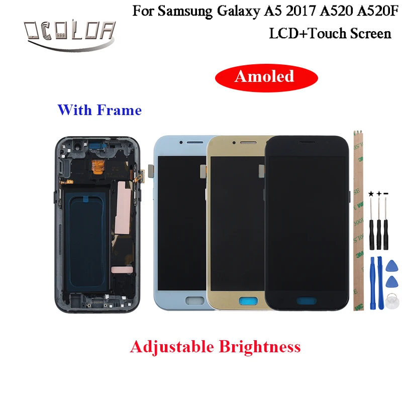 Ocolor для Samsung Galaxy A5 2017 A520 A520F ЖК-дисплей и сенсорный экран + рамка Amoled 5 2 &quotсборка