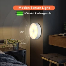 700mAh Usb Rechargeable Motion Sensor Light Round Wireless LED Puck Light Kichen Cabinet Lighting Motion Sensor Lamp Night Light