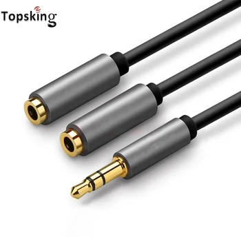 

Topsking 3.5mm Audio Splitter Cable 3.5mm 1 Male to 2 Female for Computer Jack Mic Y Splitter AUX Cable Headset Splitter Adapter