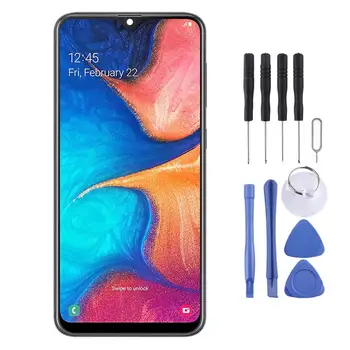 

Original Super AMOLED Material LCD Screen and Digitizer Full Assembly with Frame for Samsung Galaxy A20