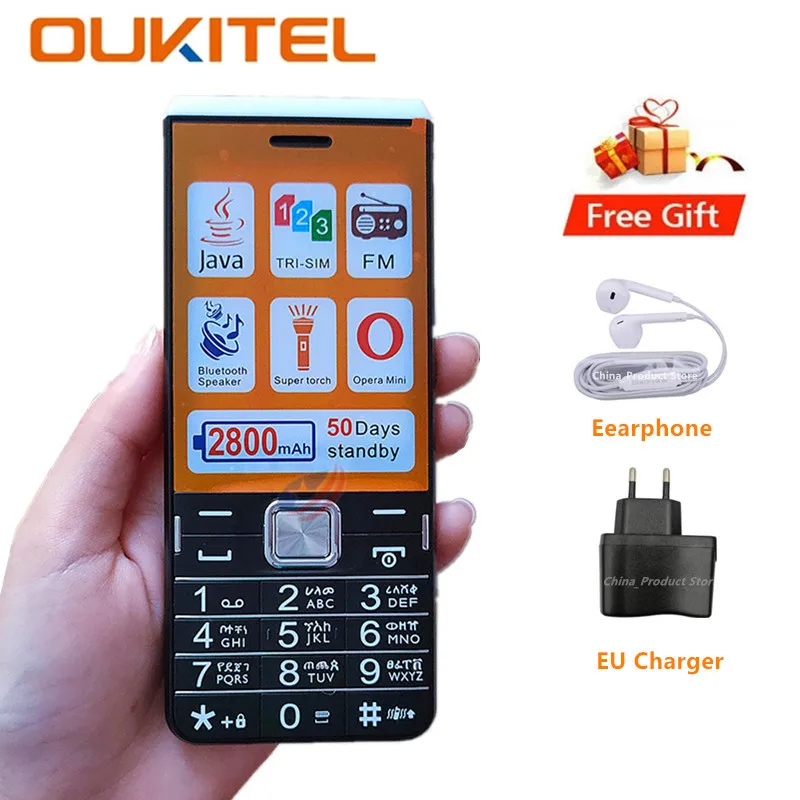 Оригинальный Новый Oukitel L2801 мобильный телефон 2800 мАч 3 сим карты для пожилых