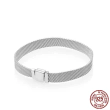 S925 Серебряный браслет, браслет из бусин, сделай сам, подходит для роскошных оригинальных шармов, Женские Подарочные браслеты и ювелирные изделия для женщин 16-21 см