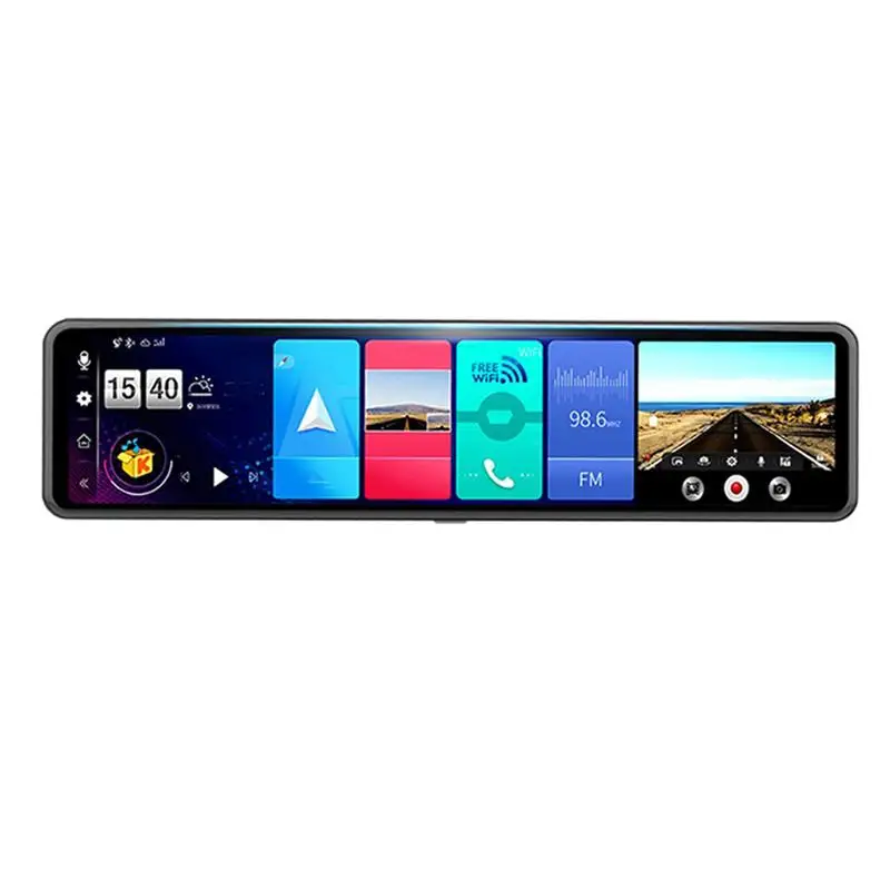 1080P Streaming Rearview Mirror Recorder Cloud Mirror Navigation 12-inch Touch Screen Dual Lens Night Vision Reversing Video Car