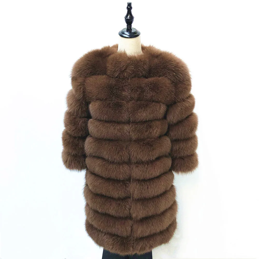 

natural real fox fur coat winter womens tops and blouses The new fashion