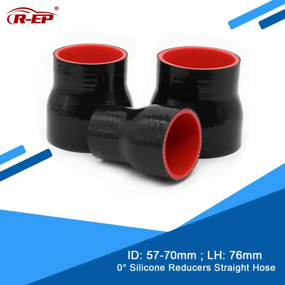 

R-EP 0 degree Reducers Straight Silicone Hose/Tube 57-70MM Rubber Joiner Inter cooler New Silicone for Intercooler Tube Flexible