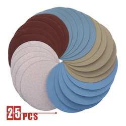 Disques de ponçage à crochet et boucle assortis, 5 pouces, 125MM, 25 pièces, grain 1000 #/2000 #/3000 #/4000 #5000 # pour le polissage 