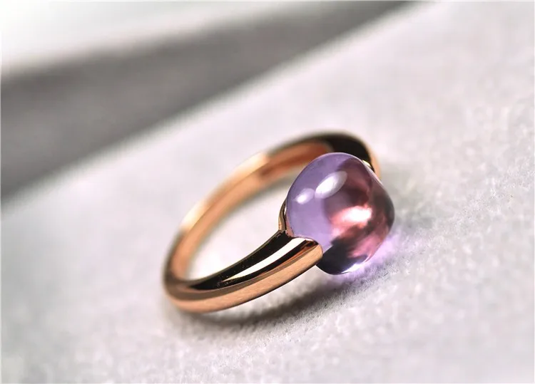 Кольцо INATURE с натуральным фиолетовым аметистом, 925 пробы Серебряное обручальное кольцо для женщин, ювелирные украшения