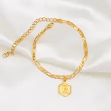 Браслет из нержавеющей стали для женщин и мужчин, ювелирные изделия для пары, подарки для лучших друзей, шестигранный браслет дружбы с алфавитом, Femme BFF