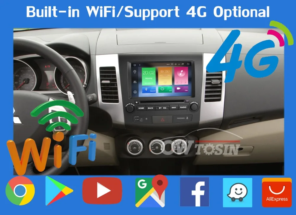 Cheap 8" PX6 4GB+64GB Android 9.0 Car Multimedia Player GPS Radio DSP CarPlay For Mitsubishi Outlander XL Peugeot 4007 Citroen C-Cross 17
