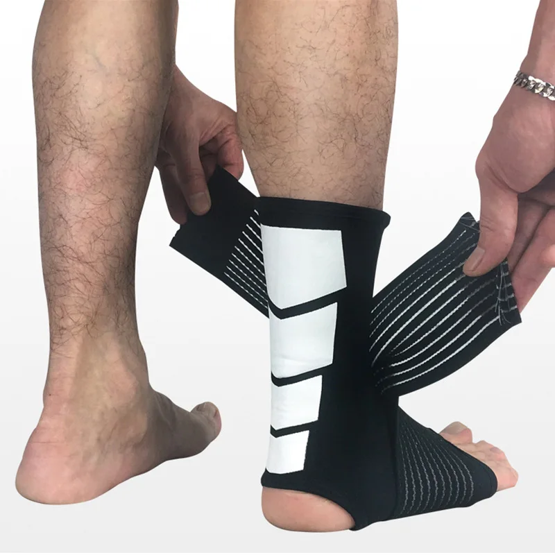1 шт. спортивные голеностопные эластичные бандажные носочки для голеностопного спорта, футбольные скалолазание, фитнес-оборудование - Цвет: Черный