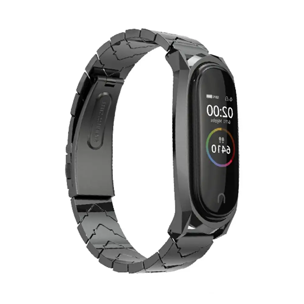 Для mi Band 3 4 металлический ремешок для часов из нержавеющей стали ремешок роскошный браслет для Xiaomi mi band 3 4 nfc-браслет аксессуары