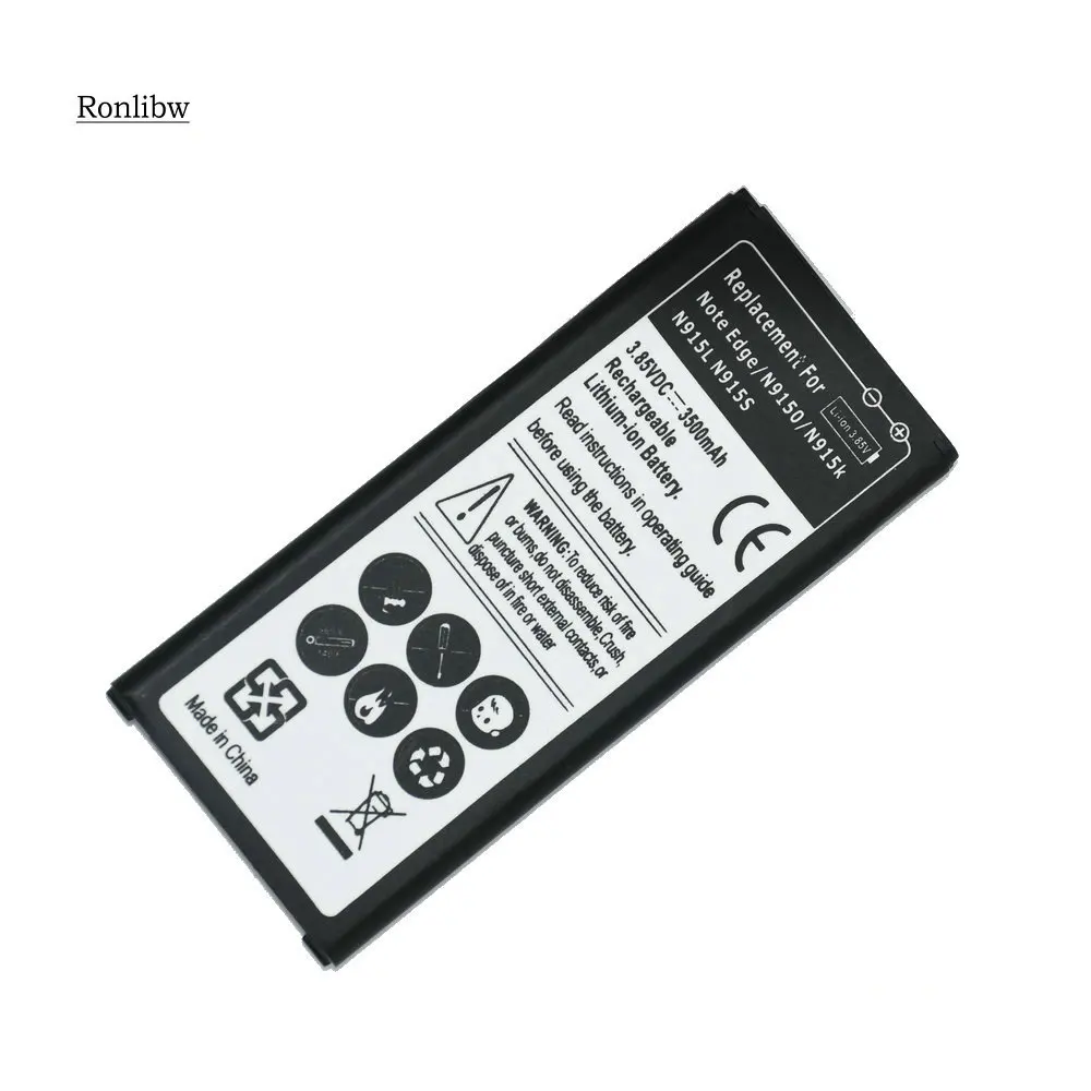 Ronlibw 3500mAh EB-BN915BBC Black Battery Replacement For Samsung Galaxy Note Edge N9150 N915K N915L N915S MObile phone | Мобильные