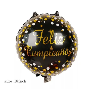 

10pcs 18inch Round Feliz Cumpleanos Spanish Happy Birthday Party Mylar Foil Helium Balloons Air Baloes Graduation Air Globos Toy