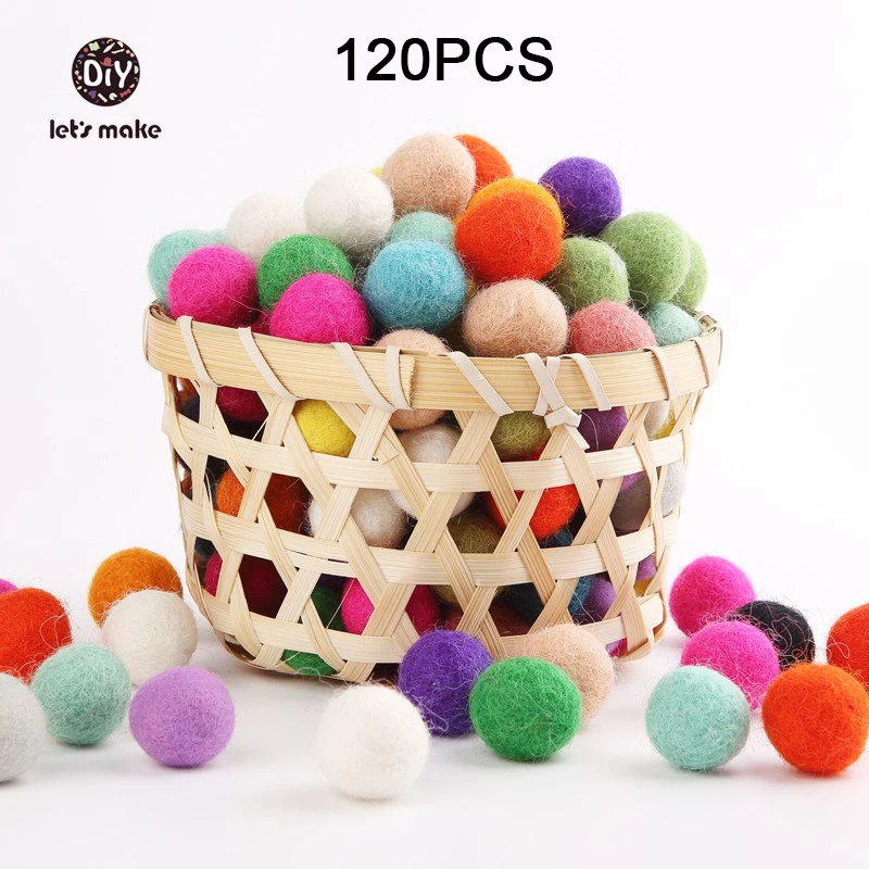 2cm Felt Balls x20 PASTEL Wool Pom Pom DIY Craft Beads Kids Purple Cloud Den 