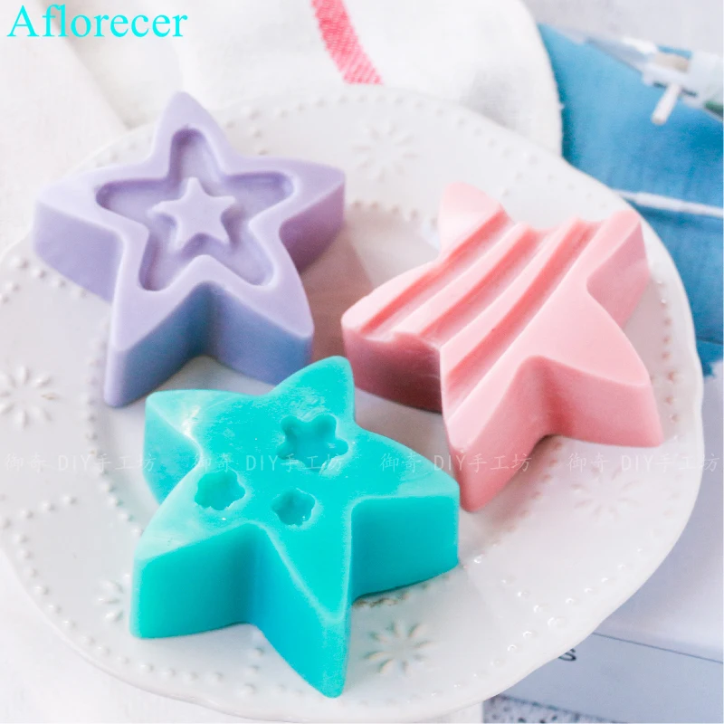 Stars 3d Handmade Flexible Silicone Soap Mold Diy Chocolate Biscuit