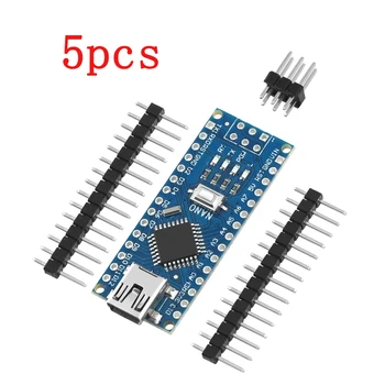 

5PCS For arduino Nano ATMEGA328P Mini USB With the bootloader compatible Nano 3.0 controller for arduino CH340 USB driver 16Mhz