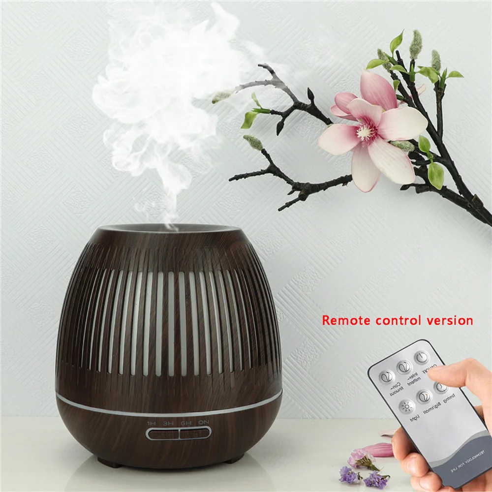 

400ml Ultrasonic Cool Mist Air Humidifier Electric Essential Oil Diffuser Air Purifier Quality Wood Hollowed Out with LED Light