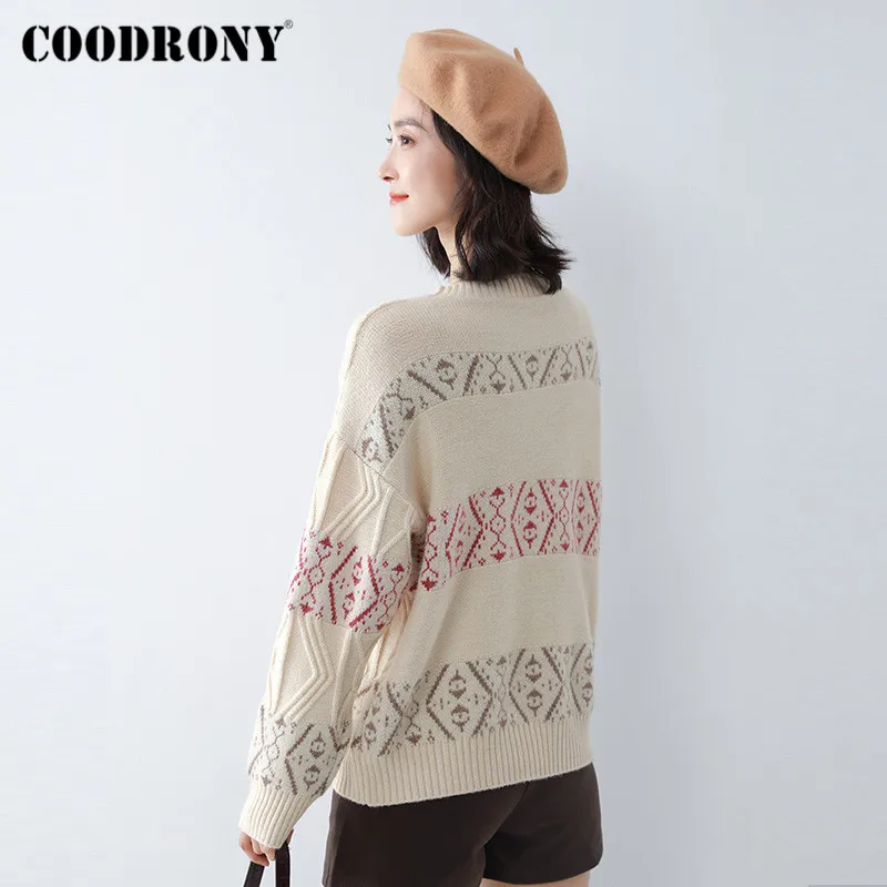 COODRONY Brand 2020 New Elegant Style Slim Pullover Sweaters Female Autumn Winter Streetwear Criss Cross Jumpers Women W1162