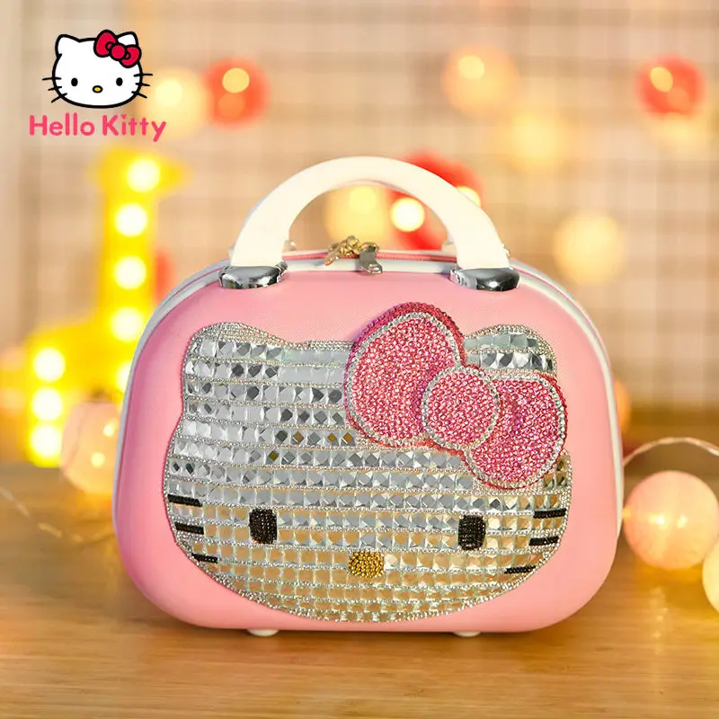 Hello Kitty Fashion Lady Cartoon Cute Makeup Case Simple Portable Portable Children's Storage Box