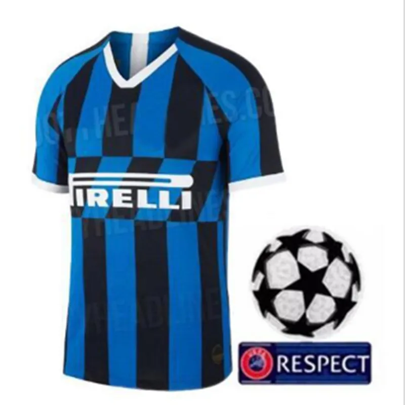 Футболка для футбола для взрослых Inter Milan Series A patch, футболка для футбола LUKAKU home Out, размер S-4XL, Футбольная Футболка для футбола inter milan - Цвет: shirt