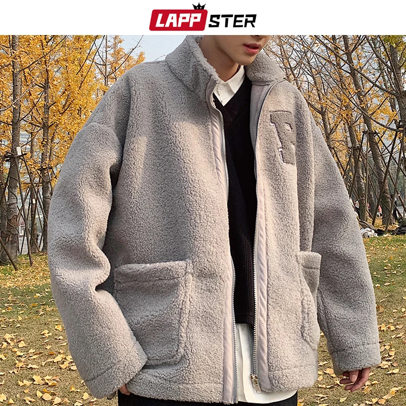 LAPPSTER Mannen Winter Wol Jassen 2019 Man Japanse Streetwear Koreaanse Fashions Dikke Jassen Koreaanse Warm Vintage Windjack