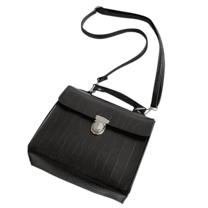 

Fashion Trend Stone Pattern Buckle Small Square Shoulder Bag Across Wild Ladies Kate Bag Crocodile Skin