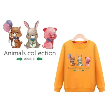 

Cartoon Animals set Patches for Clothing DIY T-shirt Heat Transfer Vinyl Washable Stickers Letter Patch Appliques on Clothes G