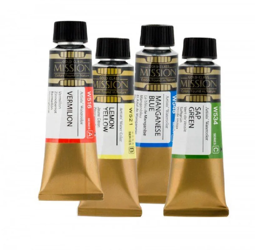 Watercolor Paint Korea MIJELLO MISSION Gold Watercolour Paint 15ml Pure Color Artist Professional aquarelle Painting Art Supplies