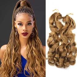 Synthetic Braids Crochet Hair Spiral Curls Loose Wave Hair Pre Stretched Braiding Hair For Women Ombre Black Brown Blonde 22inch