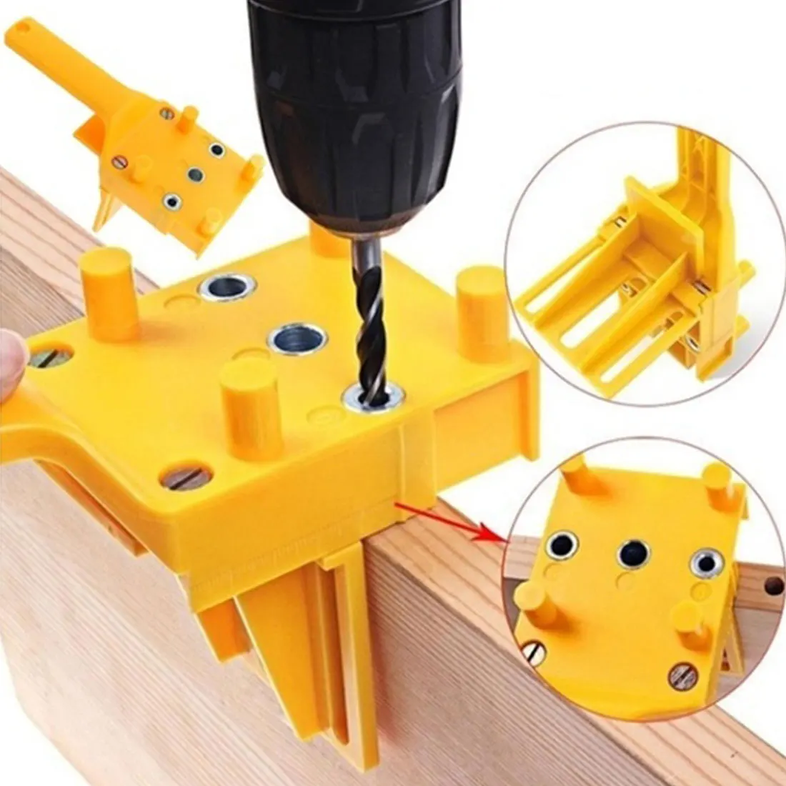 Woodworking Dowel Jig Woodworking positioning fixture Straight hole puncher plastic hand-held positioning tool