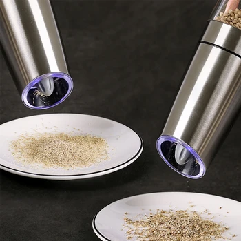 

Electric Automatic Mill Pepper and Salt and pepper grinder set Grinder LED Light Peper Spice Grain Mills Porcelain spice grinder