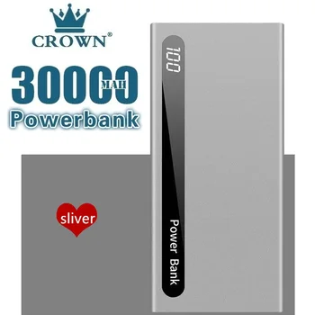 モバイル電源銀行30000mahフルスクリーン3USBポータブルアウトドア緊急急速充電外部バッテリーサムスンxiaomi iphone