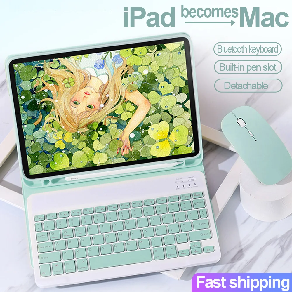Чехол для iPad Pro 12 9 2020 дюйма Bluetooth клавиатура мышь 11 чехлы с клавиатурой умный