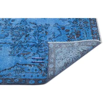 

Handmade Blue Vintage Overdyed Turkish Area Rug 174x286 Cm-5'9''X9'5''