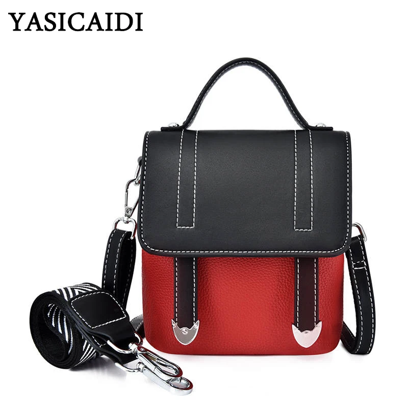 

YASICAIDI Fashion Panelled Plap Pocket PU Women Crossbody Shoulder Bag Casual Tote Leather Top-Handle Ladies Hand Bags bolsos