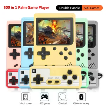 

Portable 3.0 inch Handheld Game Console Classic Retro Mini Pocket Built-in 500 Video Games Player with One Joystick Child Gifts