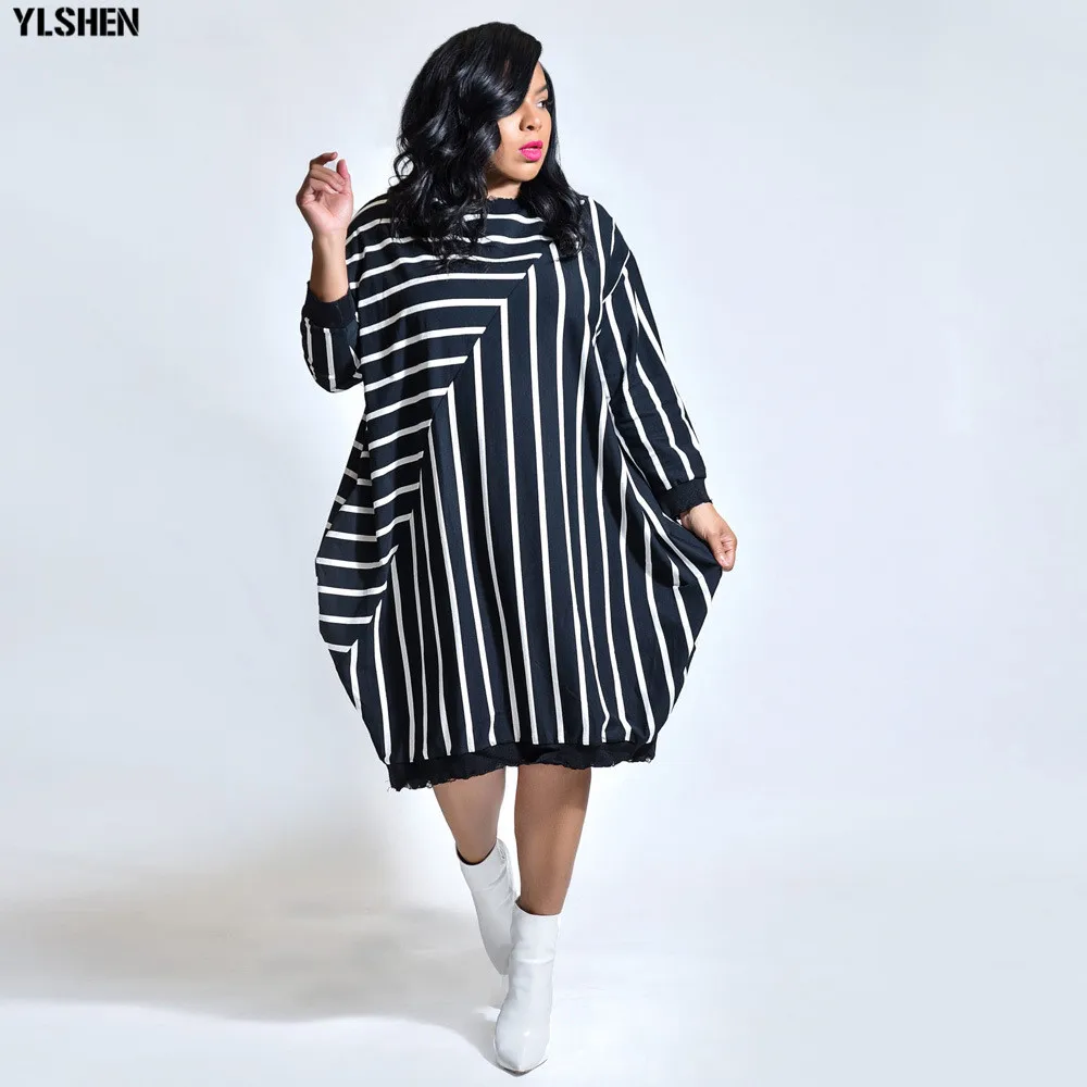 2020 Dashiki Traditional African Dress for Women Long Sleeve Loose Stripe Ankara Dresses African Clothes Robe Africaine Femme 04